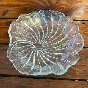 Vintage Indiana Clear Glass Water Lily Pons Leaf Shaped